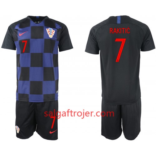 Kroatien Fodboldtrøjer RAKITIC 7 Børn Udebanesæt VM 2018 Kroatien Fodboldtrøjer RAKITIC 7 Børn Udebanesæt VM 2018